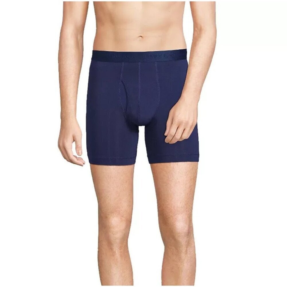 NEW Lands' End Men's XL Boxer Brief Underwear Deep Sea Navy 3 Pack